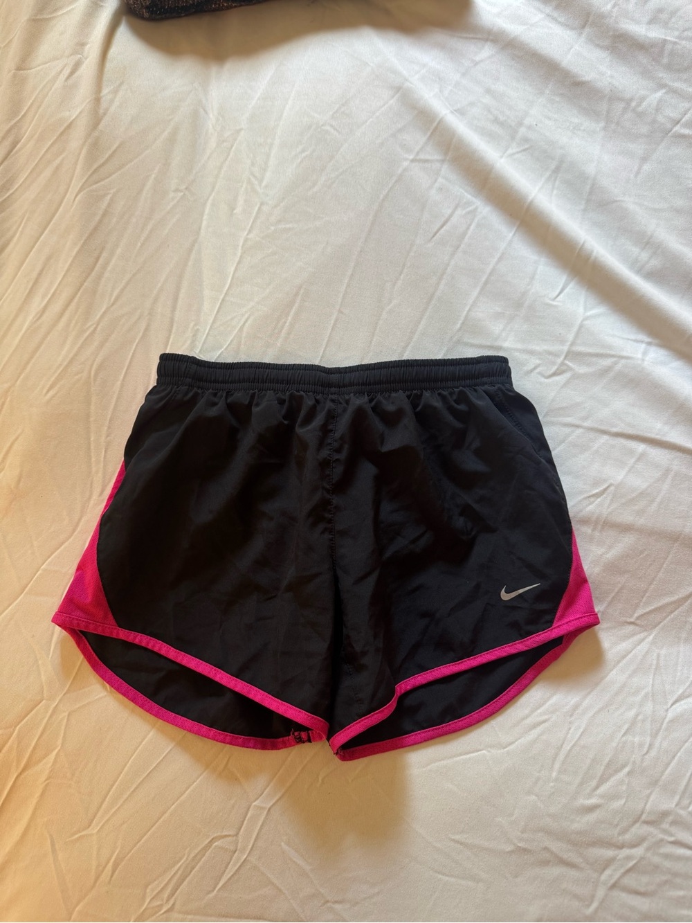 Nike Women’s Black and Pink Athletic Running Shorts